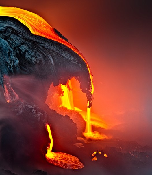 Извержение вулкана Килауэа, Гавайские острова.