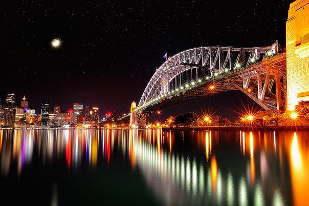 Ночной Сидней, Австралия.