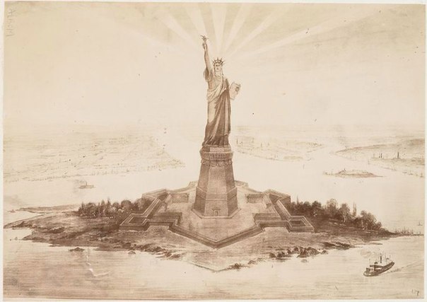 Редкие кадры со строительства статуи Свободы