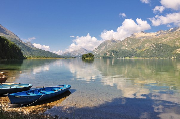 Озеро Зильсер. Граубюнден, Швейцария.
